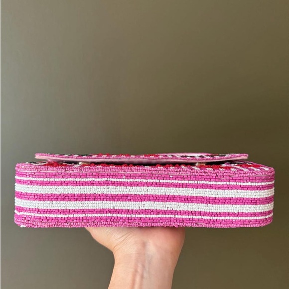Pink and Red Beaded Women's Bag - Picture 5 of 6